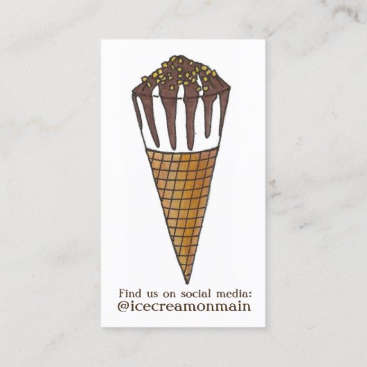 Nutty Buddy Chocolate Ice Cream Sweet Shoppe Cone Visitekaartje (Achterkant)