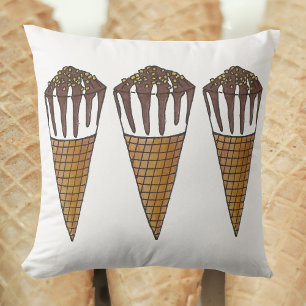 Nutty Buddy Ice Cream Cone Peanuts Chocolade Kussen