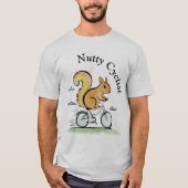 Nutty Cyclist, Eekhoorn op een fiets, fietsdier T-shirt (Voorkant)