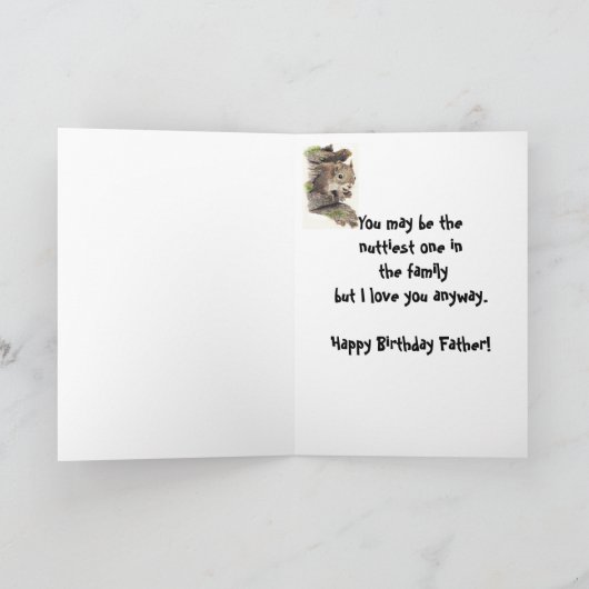 Nutty Father Birthday Squirrel Card Kaart (Binnen)