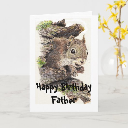 Nutty Father Birthday Squirrel Card Kaart (Gele Bloem)
