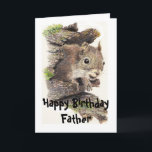 Nutty Father Birthday Squirrel Card Kaart<br><div class="desc">To the nuttiest one in the familie. Great card for that special Father or one who likes squirrels,  animals,  wildlife or nature.</div>