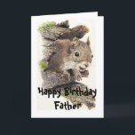 Nutty Father Birthday Squirrel Card Kaart<br><div class="desc">To the nuttiest one in the familie. Great card for that special Father or one who likes squirrels,  animals,  wildlife or nature.</div>