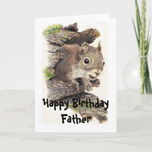 Nutty Father Birthday Squirrel Card Kaart