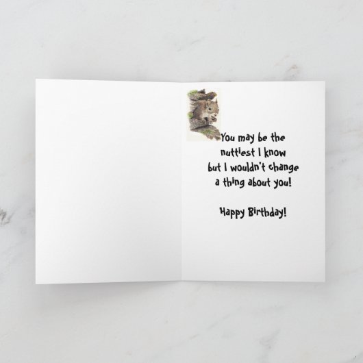 Nutty Friend Birthday Squirrel Card Kaart (Binnen)