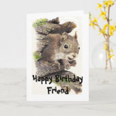Nutty Friend Birthday Squirrel Card Kaart (Gele Bloem)