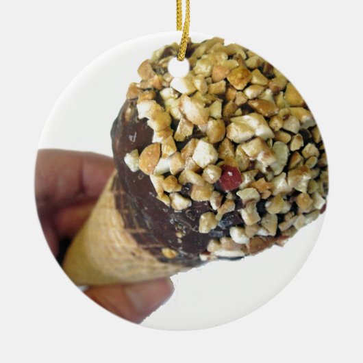 Nutty Ice Cream Cone Keramisch Ornament (Voorkant)