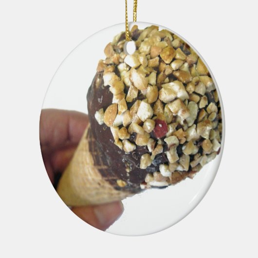 Nutty Ice Cream Cone Keramisch Ornament (Links)
