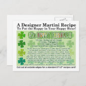 Nutty Ier St. Patrick's Day Martini Kaart (Voorkant / Achterkant)