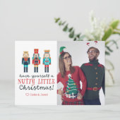 Nutty Little KerstNutcracker Custom Photo Hol Feestdagenkaart (Staand voorkant)
