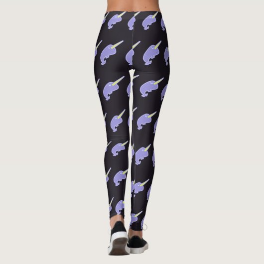 Nutty Narwhals Leuke Onderzeese Dierlijke Cartoon Leggings (Achterkant)