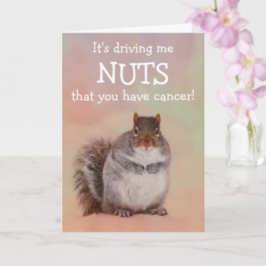 Nutty Squirrel Cancer Support Kaart (Orchidee)