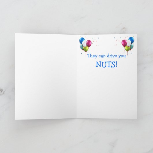 Nutty Squirrel Joke Birthday Kaart (Binnen)