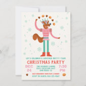 Nutty Squirrel Nutcracker Kerstparty Kaart (Voorkant)