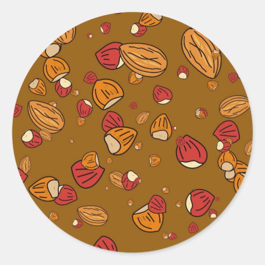 Nutty Wallpaper Ronde Sticker (Voorkant)