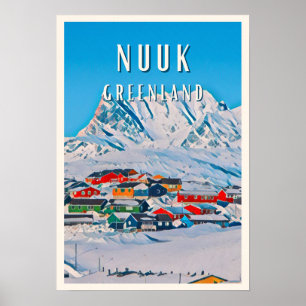 Nuuk, de poolstad met adembenemende landschappen poster