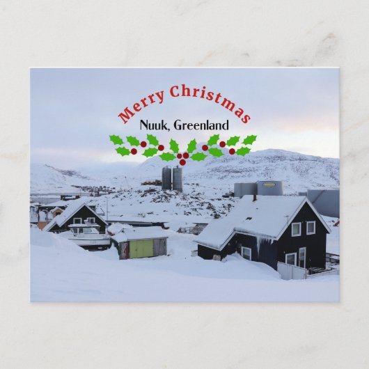Nuuk, Groenland Kerstgroeten Briefkaart (Voorkant)