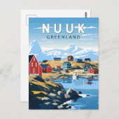 Nuuk Groenland Reizen Kunst Vintage Briefkaart (Voorkant / Achterkant)