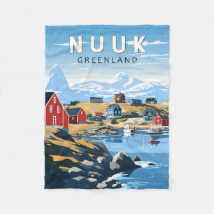 Nuuk Groenland Reizen Kunst Vintage Fleece Deken