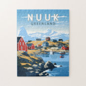 Nuuk Groenland Reizen Kunst Vintage Legpuzzel (Verticaal)