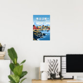Nuuk Groenland Reizen Kunst Vintage Poster (Thuiskantoor)