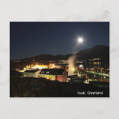 Nuuk, Uitzicht van de nacht van Groenland Feestdagenkaart (Voorkant)