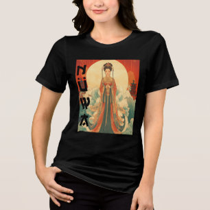 Nuwa Chinese Godin Traditionele Mythologie Kunst Tri-Blend Shirt