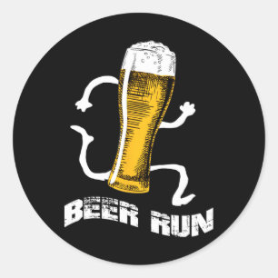 NV004 Leuk Bier S voor Mannen Vrouwen Bier Een Run Ronde Sticker