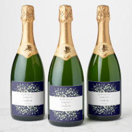 Nvay Blue Eucalyptus Samen Voor Altijd Trouwlabels Sparkling Wijnetiket