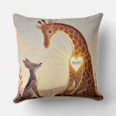 NVC Giraffe en Jackal - Geweldloze Communicatie Kussen (Achterkant)