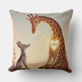 NVC Giraffe en Jackal - Geweldloze Communicatie Kussen (Voorkant)