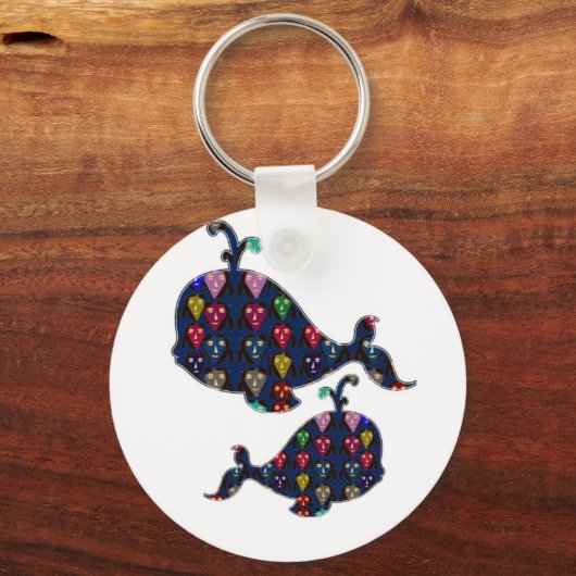 NVN85 Walvisvis aquarium NavinJOSHI art Sleutelhanger (Voorkant)