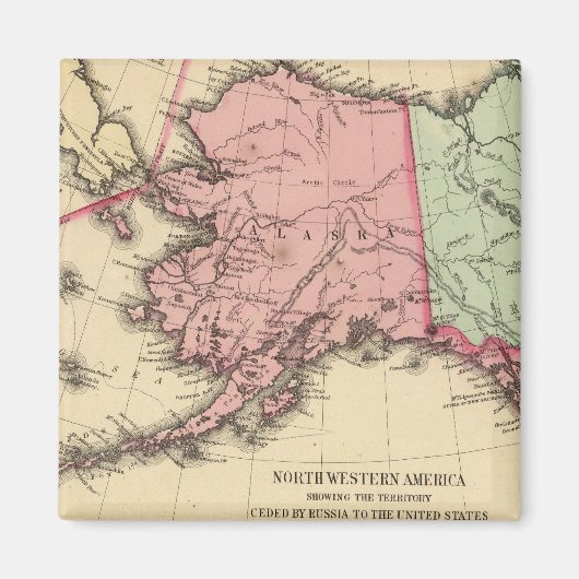 NW America Map door Mitchell Magneet (Voorkant)