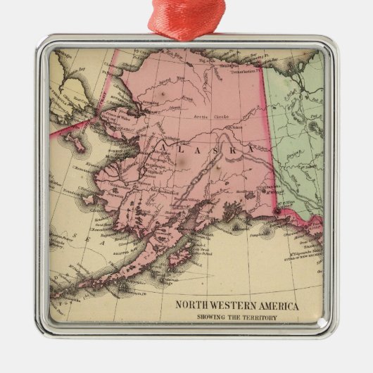 NW America Map door Mitchell Metalen Ornament (Voorkant)