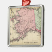 NW America Map door Mitchell Metalen Ornament (Links)