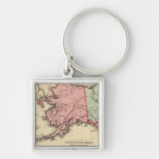 NW America Map door Mitchell Sleutelhanger (Voorkant)