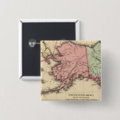 NW America Map door Mitchell Vierkante Button 5,1 Cm (Voorkant /achterkant)