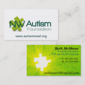 NW Autism Foundation-kaart Visitekaartje (Voorkant / Achterkant)
