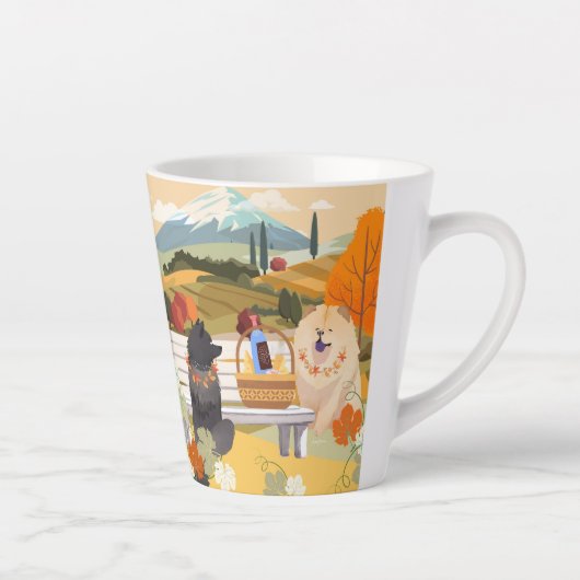 NW HERFST Finse lapphund en chow Latte Mok (Rechts)