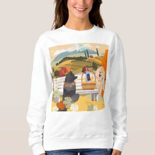 NW HERFST Finse lapphund en chow shirten Trui (Voorkant)