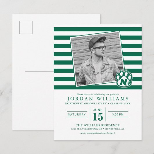 NW Missouri staat Afstuderen Aankondigingskaart (Voorkant / Achterkant)