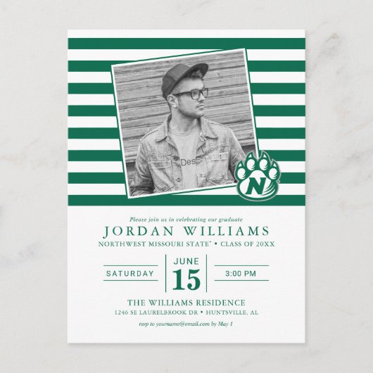 NW Missouri State afgestudeerde Aankondigingskaart (Voorkant)