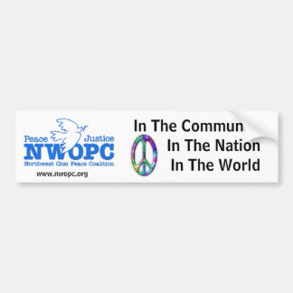 nwc - vrede in de gemeenschap bumpersticker