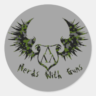 NWG-CAMMO-ARCH-GLOW, cammo-trilam-logo-wings Ronde Sticker