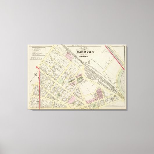 NY Boston & Providence Rail Road Map Canvas Afdruk (Voorkant)