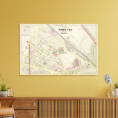 NY Boston & Providence Rail Road Map Canvas Afdruk (Insitu (Woonkamer))