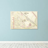 NY Boston & Providence Rail Road Map Canvas Afdruk (Insitu (Houten vloer))