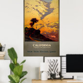 NY Central Lines California Travel Poster (Thuiskantoor)