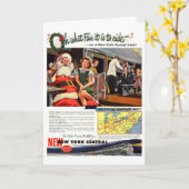 NY Central Railroad Train Christmas Kaart (Gele Bloem)