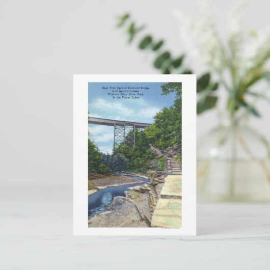 NY Central RR Bridge, Jacob's Ladder Briefkaart (Staand voorkant)
